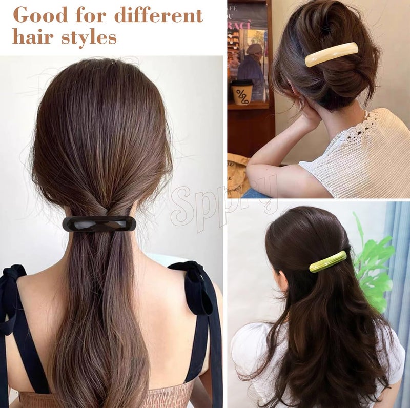 Sppry French Large Arc-shaped Adjustable Hair Clip Barrette for Women, Automatic Clasp (Dark Brown) - Image 3